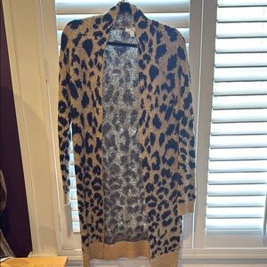 Leopard Print Open Front Cardigan